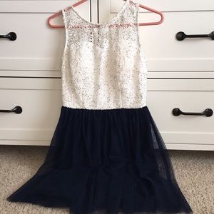 Delia’s White and Navy Homecoming Dress